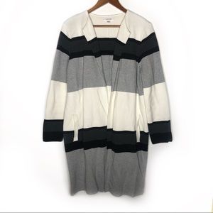 Calvin Klein Colorblock Long Open Front Cardigan